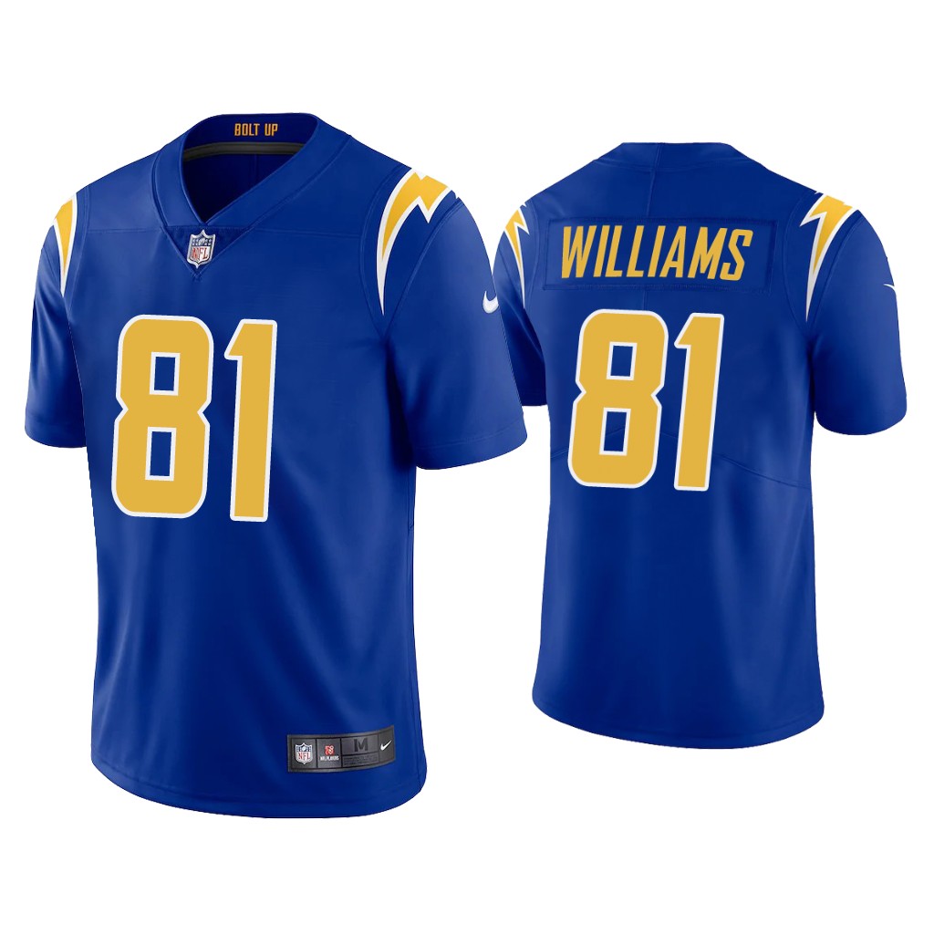 Men's Los Angeles Chargers #81 Mike Williams 2020 Royal Vapor Untouchable Limited Stitched NFL Jersey
